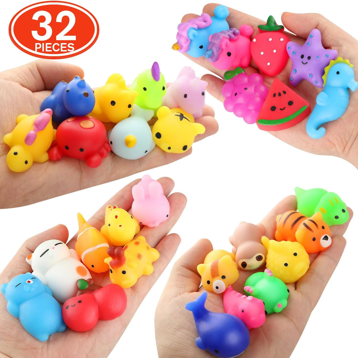 Squishies, 32 Pack Mochi Squishy Toys